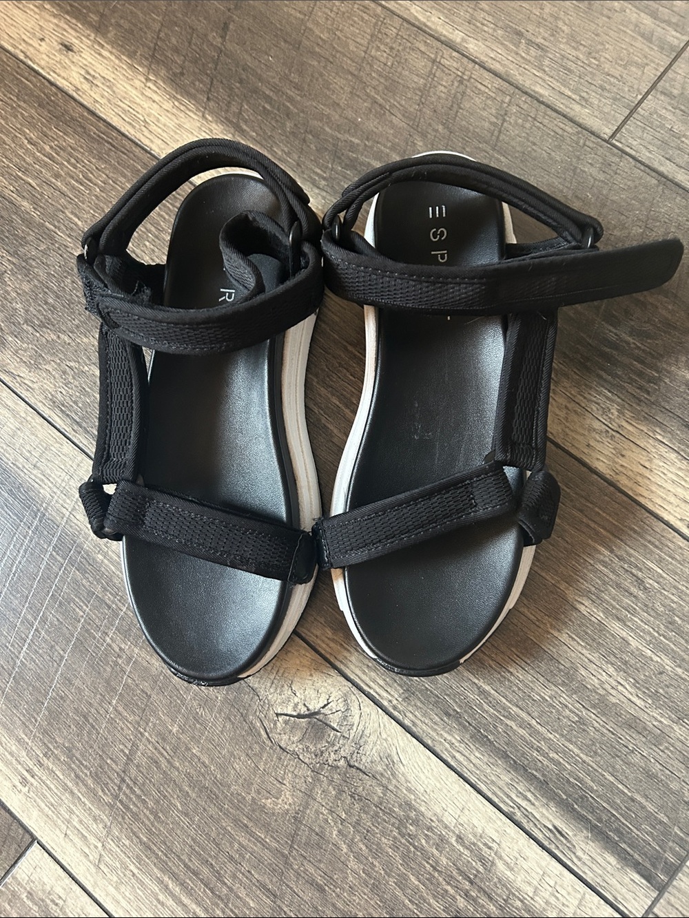 Esprit Black Adjustable Strap Sport Sandals Women’s Comfort Walking Shoes